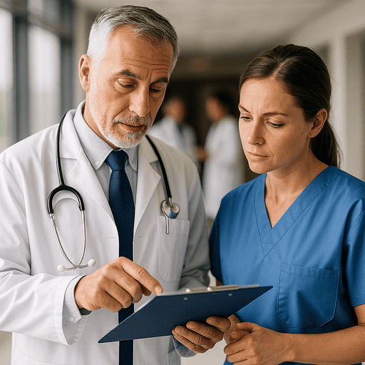 médico preenchendo o certificado médico de óbito, documento fundamental para registos civis e funerais