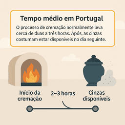 quanto tempo leva a cremação em Portugal